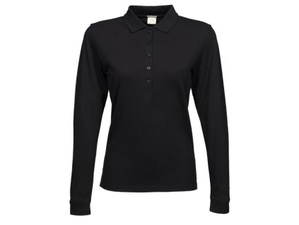 Tee Jays•LADIES` LUXURY STRETCH LSL POLO , Black, 3XL (Farba Black, Velkost 3XL)