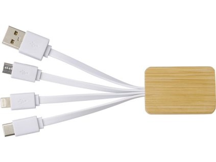 Bambusový nabíjací kábel , white (Farba white)