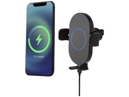 15W bezdrôtová automatická nabíjačka do auta , solid black
