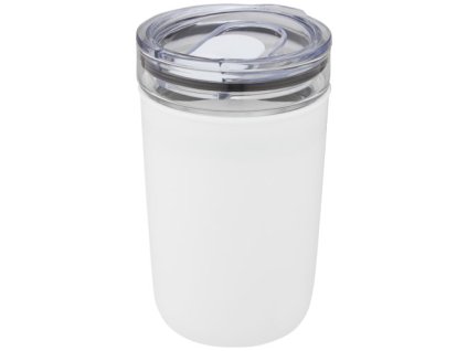 Sklenený kelímok (420 ml) s vonkajšou stenou z recyklovaného plastu , white (Farba white)