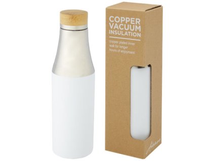 Nerezová termo fľaša (540 ml) s medenou vákuovou izoláciou a bambusovým viečkom , white (Farba white)