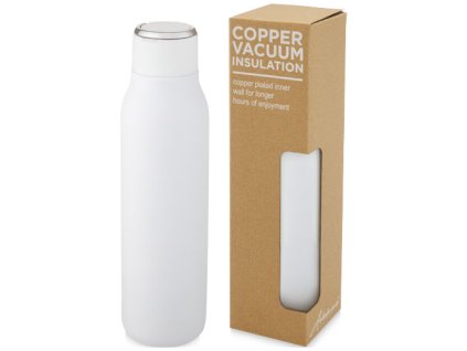 Medená fľaša s vákuovou izoláciou (600 ml) s kovovým pútkom , white (Farba white)