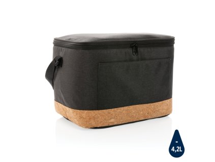 Chladiaca taška XL Impact z rPET AWARE™ s korkovým detailom , Black (Farba Black)