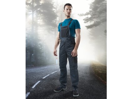 Nohavice s náprsenkou ARDON®4TECH 03 sivo-čierne, predĺžené 2XL