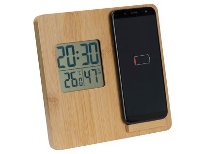 Meteostanica a držiak na mobil , wood (Farba wood)