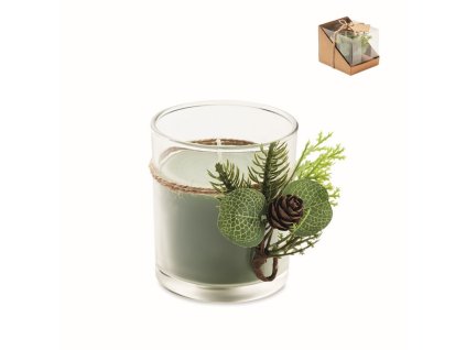 Vianočná sviečka s dekoráciou , Green (Farba Green)