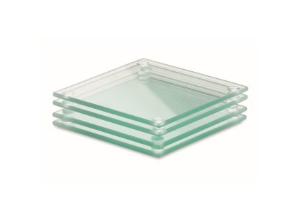 Podtácky (4ks) z recyklovaného skla , transparent (Farba transparent)