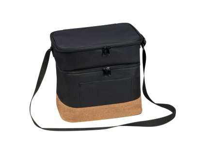 Chladiaca taška RPET s korkovým dnom , Black (Farba Black)