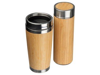 Bambusová sada - termoska a hrnček , Beige (Farba Beige)