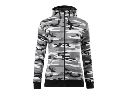 Camo Zipper Mikina dámska (Velikost XS, Varianta camouflage gray)