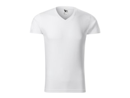 Slim Fit V-neck Tričko pánske (Velikost S, Varianta biela)
