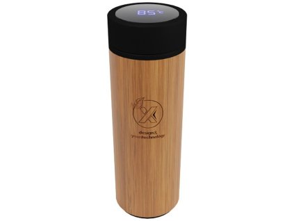 Termoska s teplomerom 500 ml , wood (Farba wood)