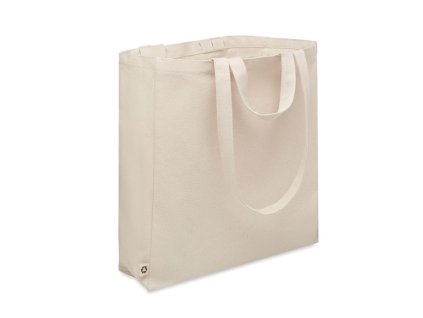 Taška z recyklovanej polybavlny (380 g/m2) so širším dnom , Beige (Farba Beige)