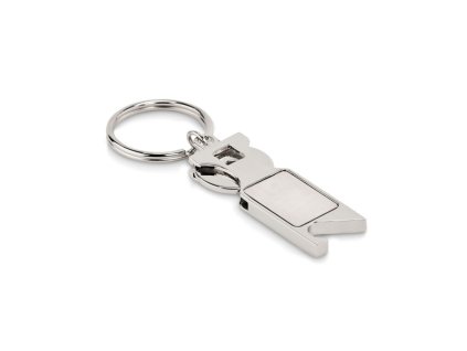 Prívesok na kľúče so žetónom , Dull silver (Farba Dull silver)