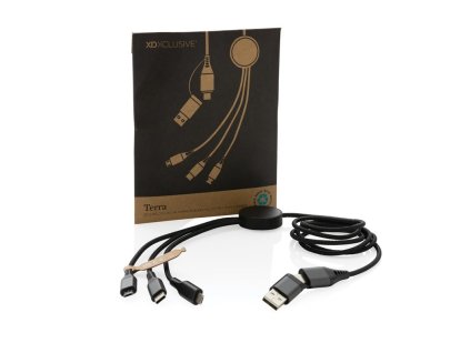 Nabíjací kábel 6 v 1 Terra 120cm , Grey (Farba Grey)