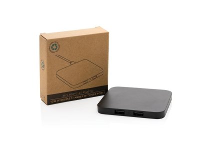 Bezdrôtová nabíjačka 10W s USB výstupmi , Black (Farba white)