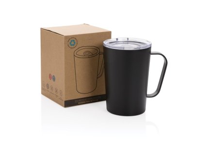 Termohrnček 420ml z RCS recyklovanej ocele , Black (Farba Black)