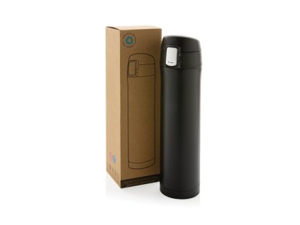 Termoska Easy lock z RCS recyklovanej ocele 450ml , Black (Farba Black)