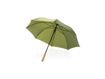 23" bambusový auto-open dáždnik Impact zo 190T RPET , Green (Farba Green)