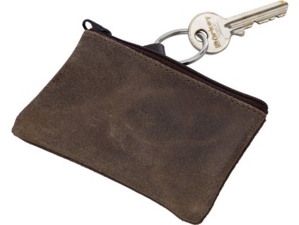 Kožená kľúčenka na zips , Brown (Farba Brown)