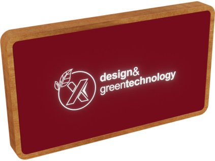 Light-up bezdrôtová powerbanka 5000 mAh SCX.design P36 , mid red/wood (Farba mid red/wood)