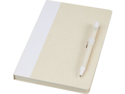 Zápisník A5 a guľôčkové pero z kartónov od mlieka , white (Farba white)