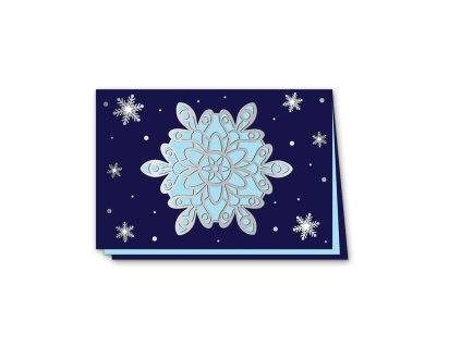 Novoročný pozdrav - vločka , Blue (Farba Blue)