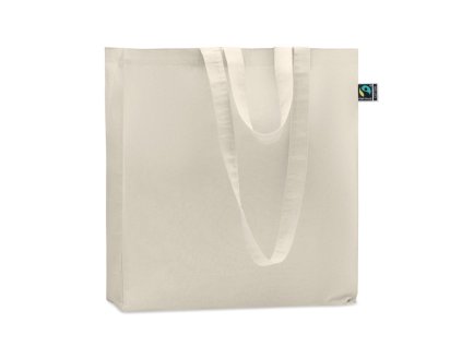 Fairtrade bavlnená taška (180 g/m2) so širším dnom , Beige (Farba Beige)