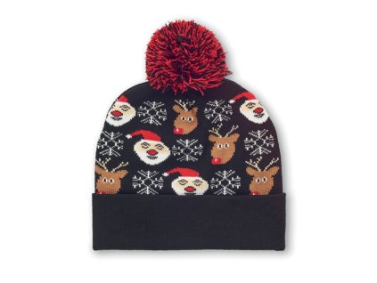 Vianočná vzorovaná čiapka , Black (Farba Black)