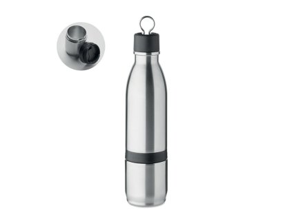 Dvojstenná fľaša 2v1, 500ml , Silver (Farba Silver)