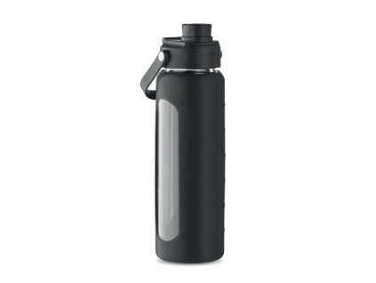 Sklenená fľaša 750ml s obalom , Black (Farba Black)