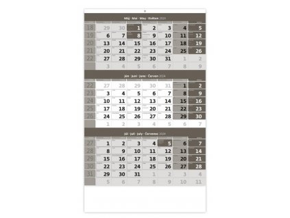 3-mesačný kalendár , Grey