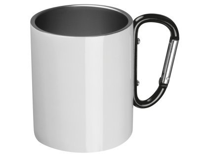 Sublimačný hrnček s karabínkou , Black (Farba Black)