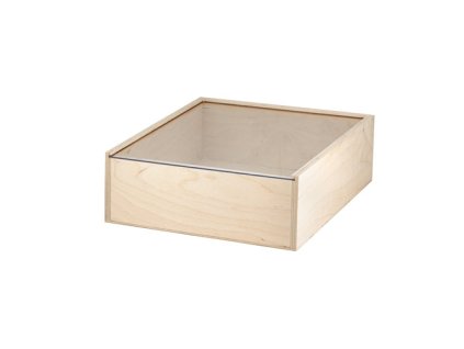 Drevený box s priehľadným vekom L , Brown (Farba Brown)