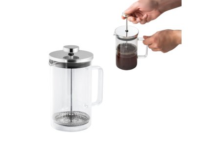 Sklenený kávovar 600 ml , Silver (Farba Silver)