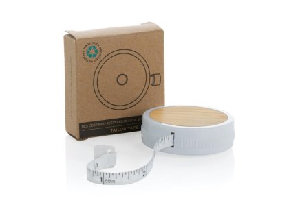 Krajčírsky meter z RCS plastu a bambusu , White/Beige (Farba White/Beige)