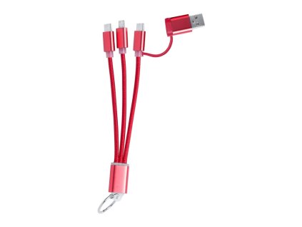 USB nabíjací kábel na kľúčenke , Red (Farba Red)