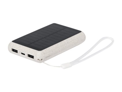Solárna powerbanka 5000 mAh s nabíjačkou 15W , natural (Farba natural)