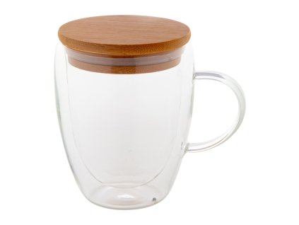 Sklenený termohrnček 350 ml , transparent (Farba transparent)