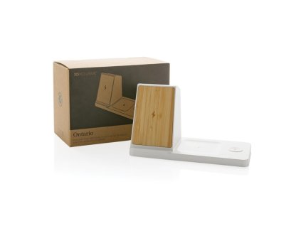 Bezdrôtová nabíjačka 3v1 15W z RCS RABS a bambusu , white (Farba white)