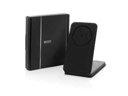 Magnetická bezdrôtová nabíjačka 3v1 15W z RCS PU , Black (Farba Black)