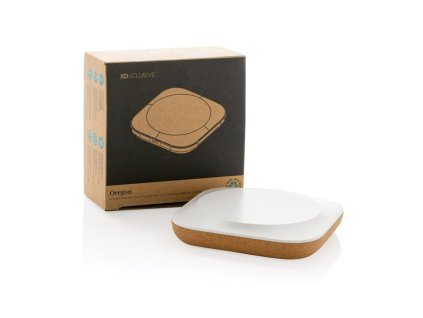 Bezdrôtová nabíjačka 10W z RCS recykl. plastu a korku , Brown (Farba Brown)