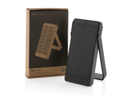 Solárna powerbanka 10 000 mAh z RCS recykl. plastu , Black (Farba Black)