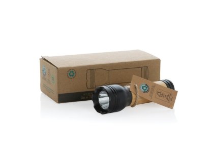 USB svietidlo 1W z RCS recykl. plastu a bambusu , Black (Farba Black)