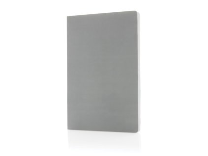 Zápisník A5 s mäkkou väzbou z recyklovanej kože , Grey (Farba Grey)