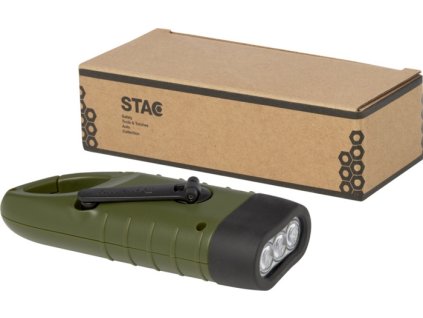 Baterka Helios so solárnym dynamom s karabínou , army green (Farba army green)