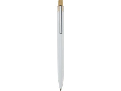 Guľôčkové pero Nooshin s z rec. hliníku (modrá náplň) , white (Farba white)