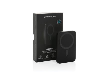 Powerbanka 5000mAh Richmond z RCS alu a plastu , Black (Farba Black)