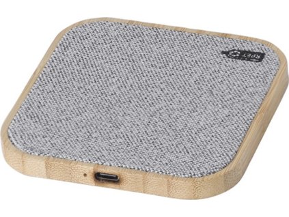 Bambusová bezdrôtová nabíjačka 15W , Grey (Farba Grey)