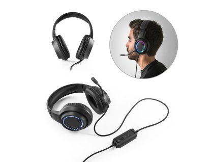 Herné slúchadlá s mikrofónom , Black (Farba Black)